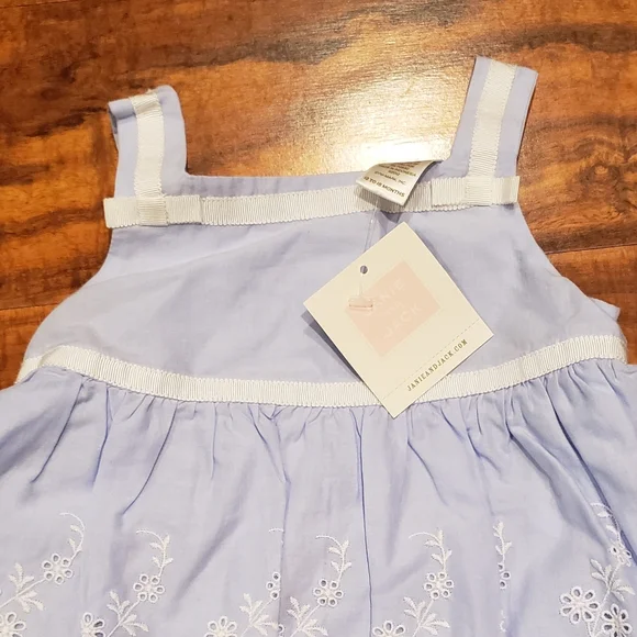 Janie and Jack NWT 12-18 months periwinkle floral eyelet two-piece set - Picture 4 of 8